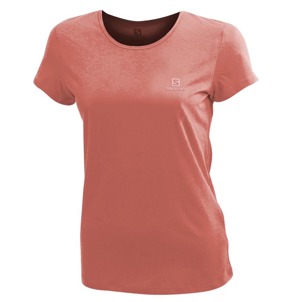 T-Shirts Salomon Femme Corail - Salomon LOGO SS W - France (6178-FDROY)